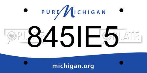 845IE5 Michigan License Plate