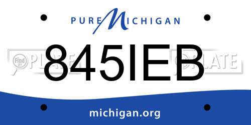 845IEB Michigan License Plate