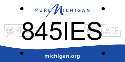 845IES Michigan License Plate