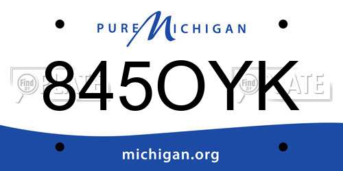 845OYK Michigan License Plate