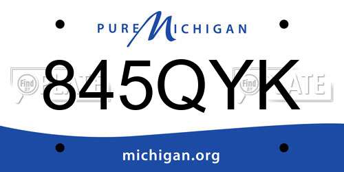 845QYK Michigan License Plate