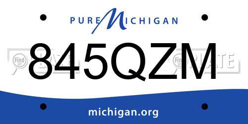 845QZM Michigan License Plate