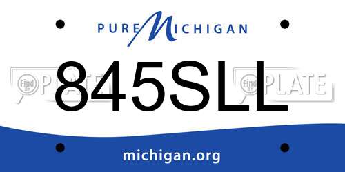 845SLL Michigan License Plate