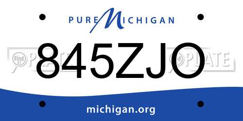 845ZJO Michigan License Plate