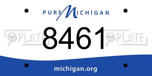 8461 Michigan License Plate