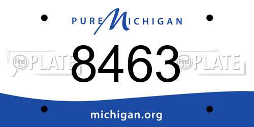 8463 Michigan License Plate