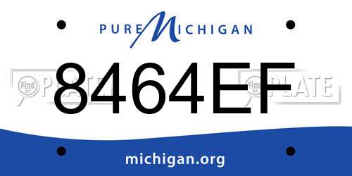 8464EF Michigan License Plate