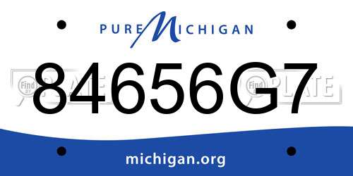 84656G7 Michigan License Plate