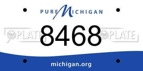 8468 Michigan License Plate
