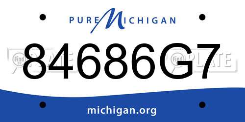 84686G7 Michigan License Plate