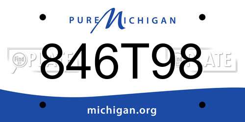 846T98 Michigan License Plate