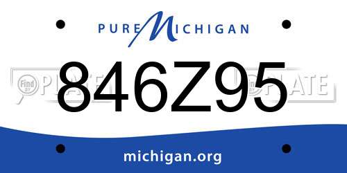 846Z95 Michigan License Plate