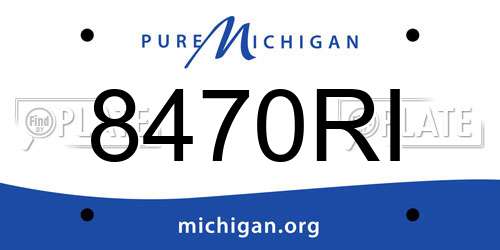 8470RI Michigan License Plate