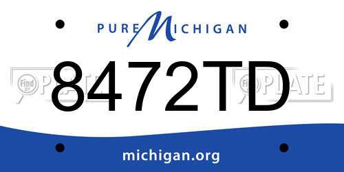 8472TD Michigan License Plate