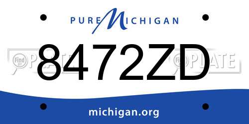 8472ZD Michigan License Plate