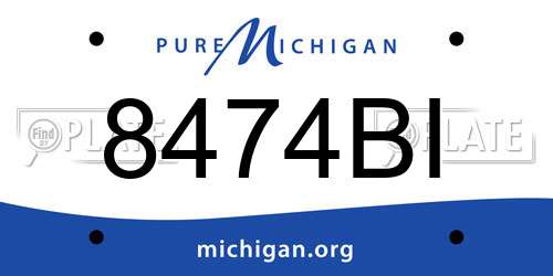 8474BI Michigan License Plate