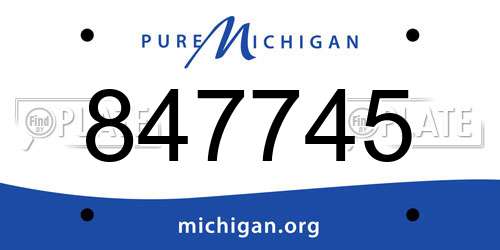 847745 Michigan License Plate