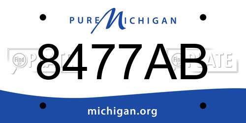 8477AB Michigan License Plate