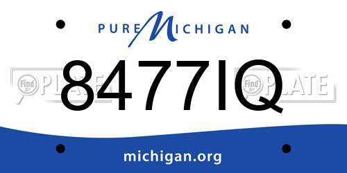8477IQ Michigan License Plate