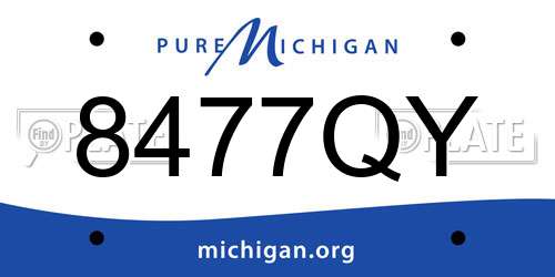 8477QY Michigan License Plate