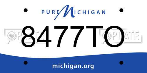 8477TO Michigan License Plate