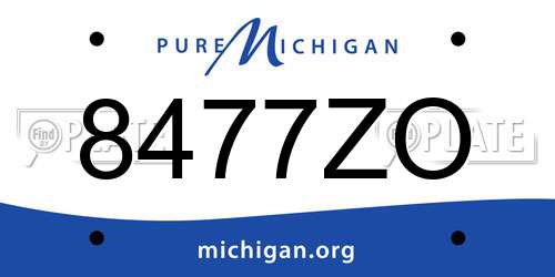 8477ZO Michigan License Plate