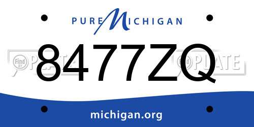 8477ZQ Michigan License Plate