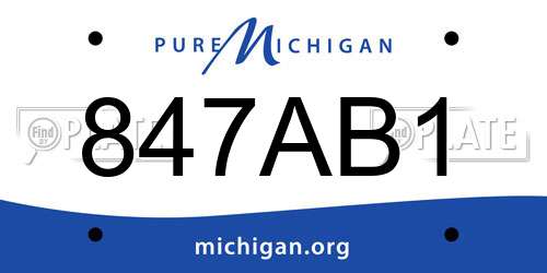 847AB1 Michigan License Plate