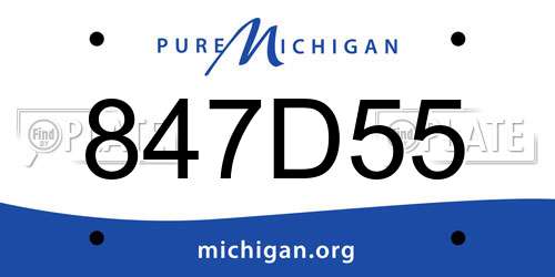 847D55 Michigan License Plate