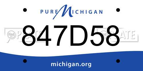 847D58 Michigan License Plate