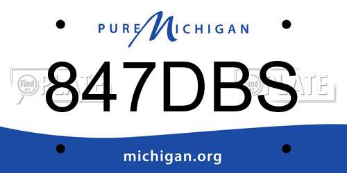 847DBS Michigan License Plate