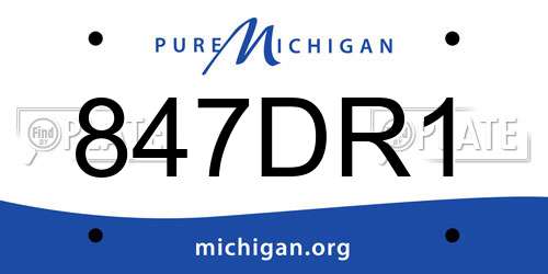 847DR1 Michigan License Plate