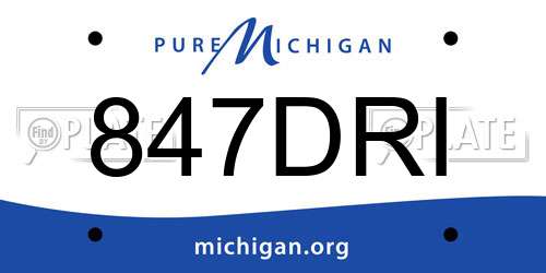 847DRI Michigan License Plate