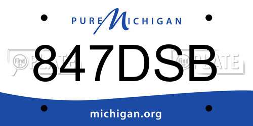 847DSB Michigan License Plate
