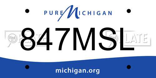 847MSL Michigan License Plate