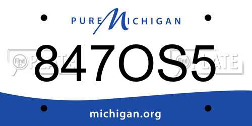847OS5 Michigan License Plate