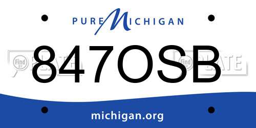 847OSB Michigan License Plate