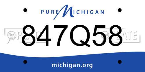 847Q58 Michigan License Plate