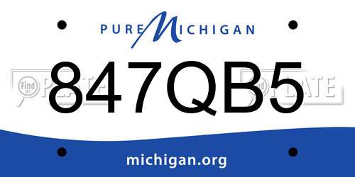 847QB5 Michigan License Plate