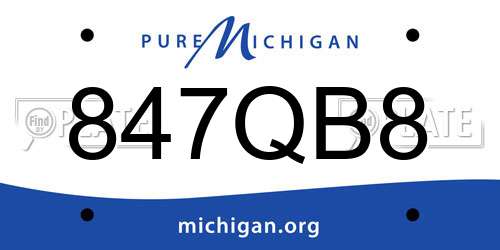 847QB8 Michigan License Plate