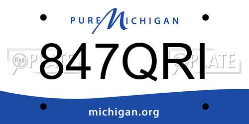 847QRI Michigan License Plate