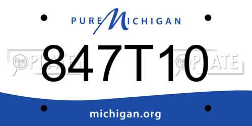 847T10 Michigan License Plate