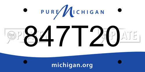 847T20 Michigan License Plate