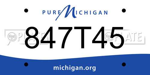 847T45 Michigan License Plate