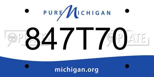 847T70 Michigan License Plate