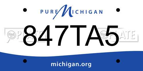 847TA5 Michigan License Plate