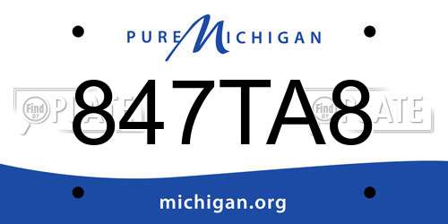 847TA8 Michigan License Plate