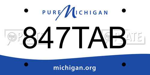 847TAB Michigan License Plate