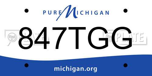 847TGG Michigan License Plate
