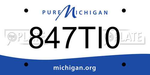 847TI0 Michigan License Plate